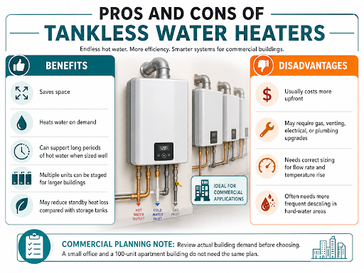 Tankless vs Tank Water Heaters for Commercial Buildings